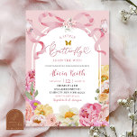 Bow Coquette Colorful Floral Summer Butterfly Baby Inbjudningar<br><div class="desc">Colorful Floral Butterfly Baby Shower Invitation,  A Little Butterfly Is On The Way Baby Shower Invite,  Summer Baby Shower</div>