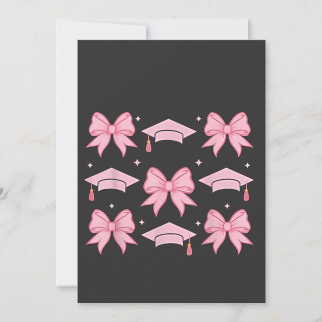 Bow coquette Examen Rosa palett 2025  Inbjudningar (Framsida)