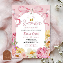 Bow Coquette Färgglada Blommiga Sommar Fjäril Bebi Inbjudningar
