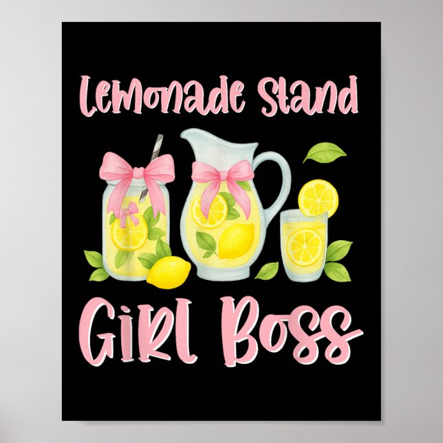 Bow Coquette Lemonade stand Girl Chef Ceo Lemon Ju Poster (Framsidan)