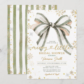 Bow coquette Merry Little Christmas Bridal Shower Inbjudningar