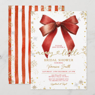 Bow coquette Merry Little Christmas Bröllopsdusch Inbjudningar