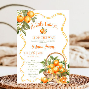 Bow Coquette Orange Baby Shower Inbjudningar