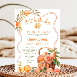 Bow Coquette Peach Baby Shower Inbjudningar