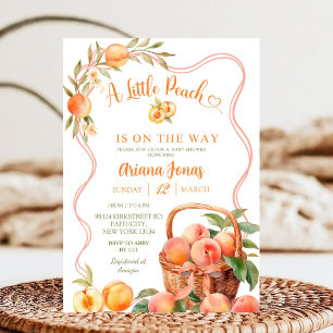 Bow Coquette Peach Bebis firande Inbjudningar