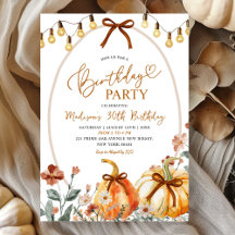 Bow Coquette Pumpkin Wildflower Birthday Party