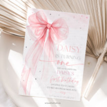 Bow Coquette Rosa 1-årsdag