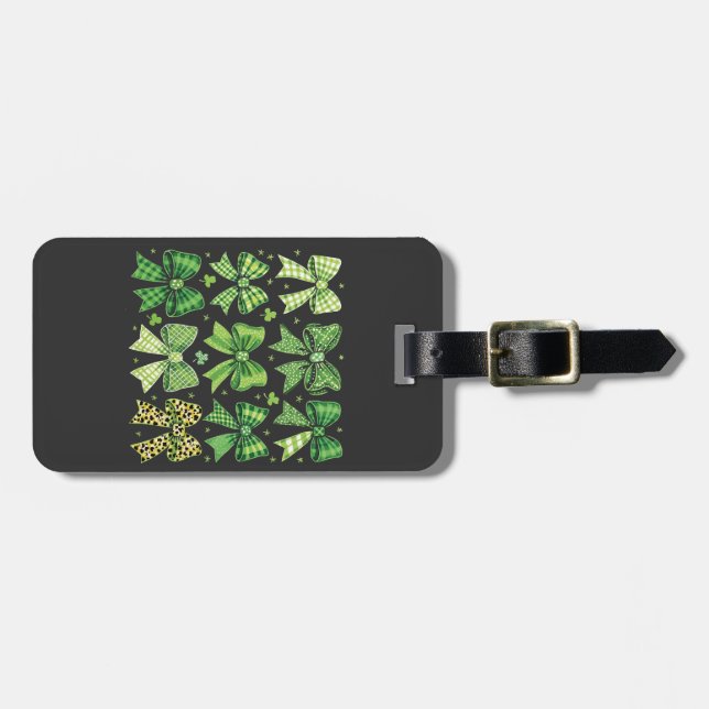 Bow Coquette-St patrick's day, Vintage Bagagebricka (Horisontell Framsida)
