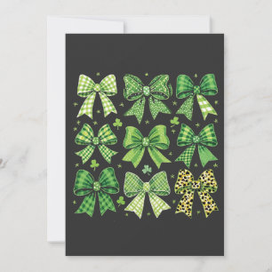 Bow Coquette St Patrick's Day Vintage Julkort