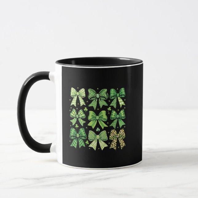 Bow Coquette-St patrick's day, Vintage Mugg (Vänster)