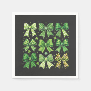 Bow Coquette-St patrick's day, Vintage Pappersservett