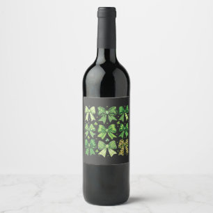 Bow Coquette-St patrick's day, Vintage Vinflaska Etikett