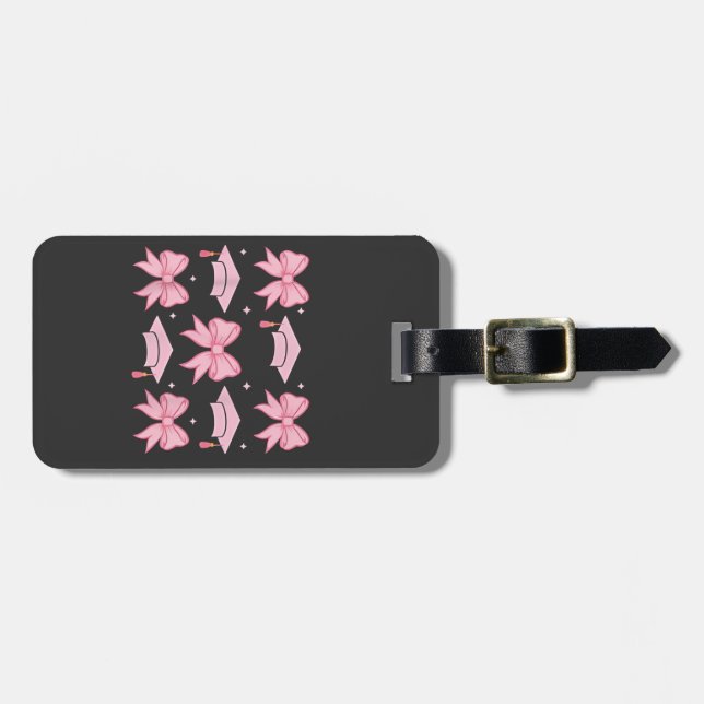 Bow coquette Studenten Rosa palett 2025 Bagagebricka (Horisontell Framsida)