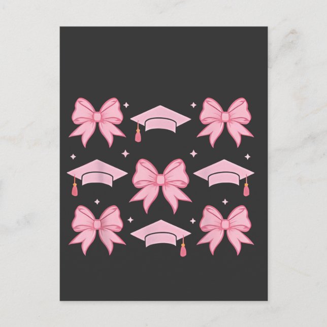 Bow coquette Studenten Rosa palett 2025 Vykort (Framsida)