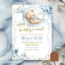 Bow Coquette vi kan knappt vänta pojke baby shower
