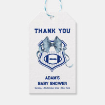 Bow Crest Rookie Football Sport Boy Baby Shower