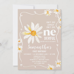 Bow Daisy Flowers är inte hennes födelsedag Inbjudningar