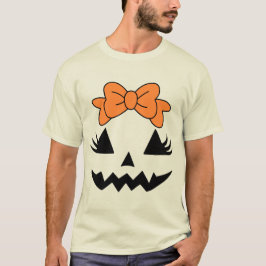 Bow-design för Orange för Halloween T Shirt