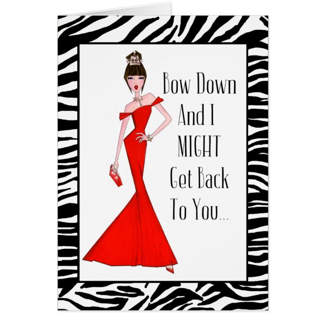 "Bow down and jag kan komma tillbaka till dig..." Hälsningskort (Framsidan)