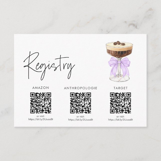 Bow Espresso Martini Möhippa - Register Tilläggskort (Framsida)