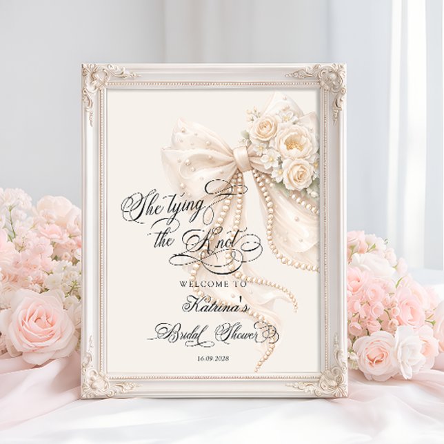 Bow Floral Bridal Shower Welcome Poster (Skapare uppladdad)