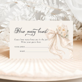 Bow Floral How Many Bows Baby Shower Game Tilläggskort