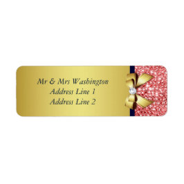 Bow för korallsekvenser för guld returadress etikett