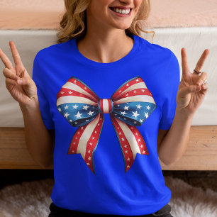 Bow Forth 4:e Juli Sommar Flagga USA T Shirt