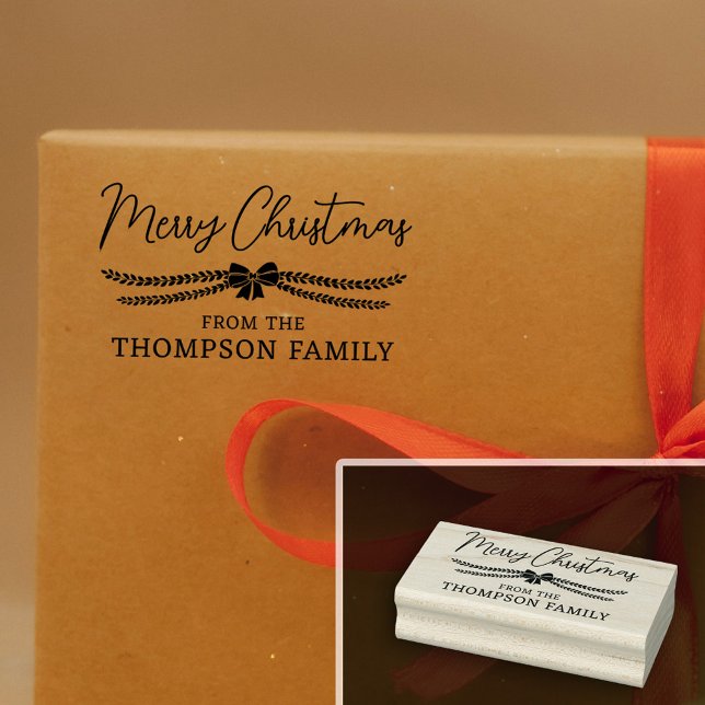 Bow & Garland God jul Gift från familjen Stämpel (Skapare uppladdad)