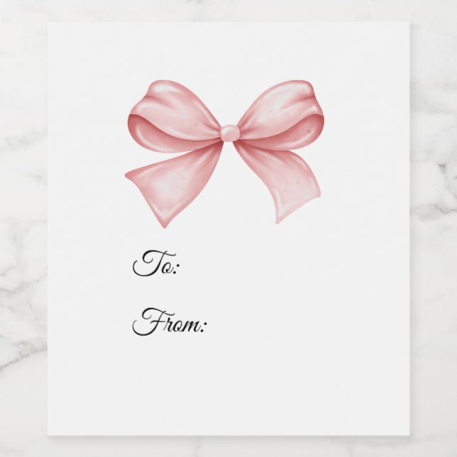 Bow Gift Tag Vinflaska Etikett (Singel etikett)
