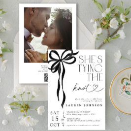 Bow Gifter sig Möhippan Foto QR Inbjudningar