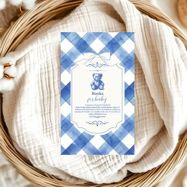 Bow Gingham Fransk Nalle Bokar för Baby Tilläggskort (Skapare uppladdad)