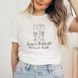 Bow Girls Helg Modern Script Bachelorette T Shirt