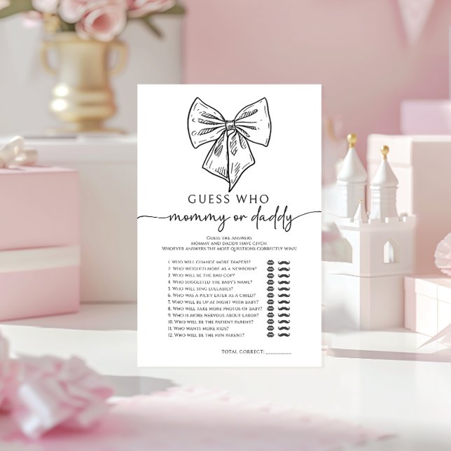 Bow gissar vem Mamma eller Flicka Shower Game (Skapare uppladdad)