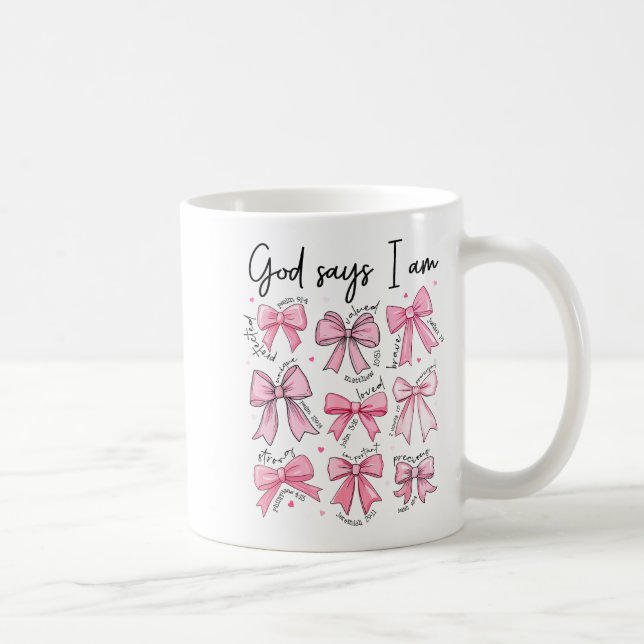 Bow God Say I Am Christian Girl Teen Women Bible V Kaffemugg (Höger)