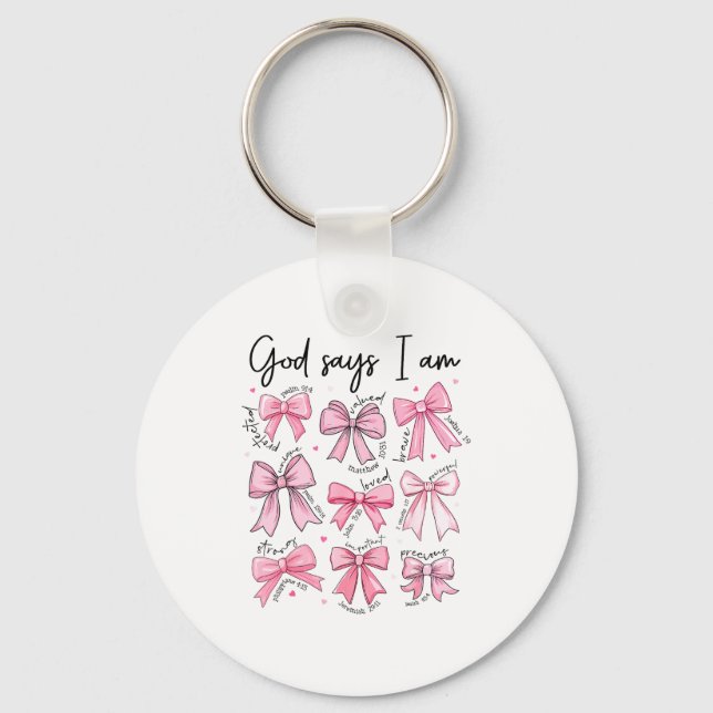Bow God Say I Am Christian Girl Teen Women Bible V Nyckelring (Framsida)