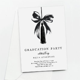 Bow Graduation Invitation Girl High School College Inbjudningar