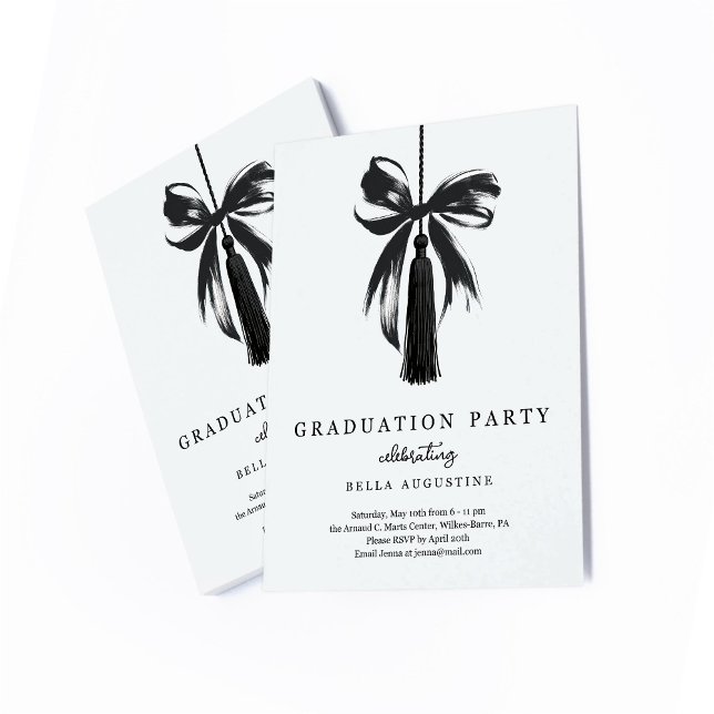 Bow Graduation Invitation Girl High School College OSA Kort (Skapare uppladdad)