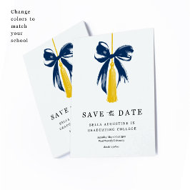 Bow Graduation Save the Date Insert Card Tack Kort