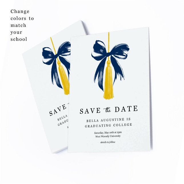 Bow Graduation Save the Date Insert Card Tack Kort (Skapare uppladdad)