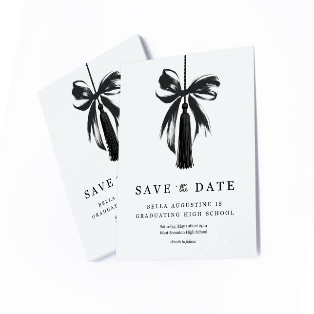 Bow Graduation Save the Date Insert Card Tack Kort (Skapare uppladdad)