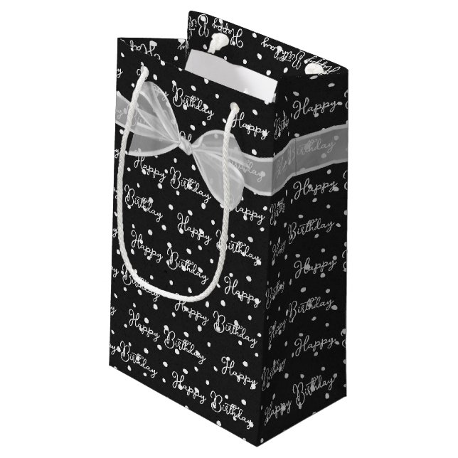 Bow grattis på födelsedagen vid Polka dots (Baksidan Vinklad)