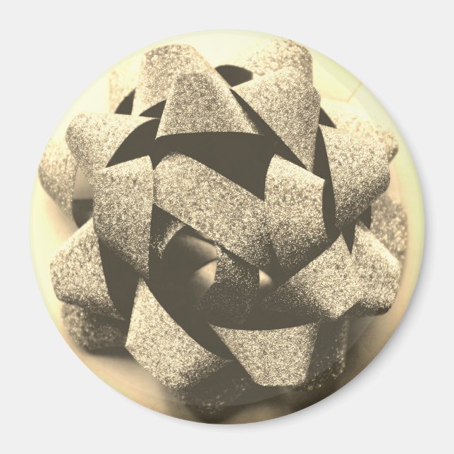 Bow guld nuvarande party-båge magnet (Framsidan)