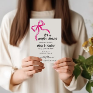 Bow handskriven inbjudan till duschfest