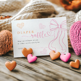 Bow Hearts Sprinkle Diaper Raffle Card Tilläggskort