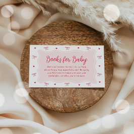 Bow Hearts Valentine Baby Shower Books for Baby Tilläggskort