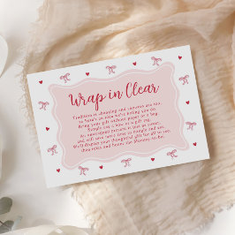 Bow Hearts Valentine Baby Shower Wrap In Clear Tilläggskort