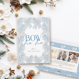 Bow Ho Blue Bows 3 Photo jul Julkort