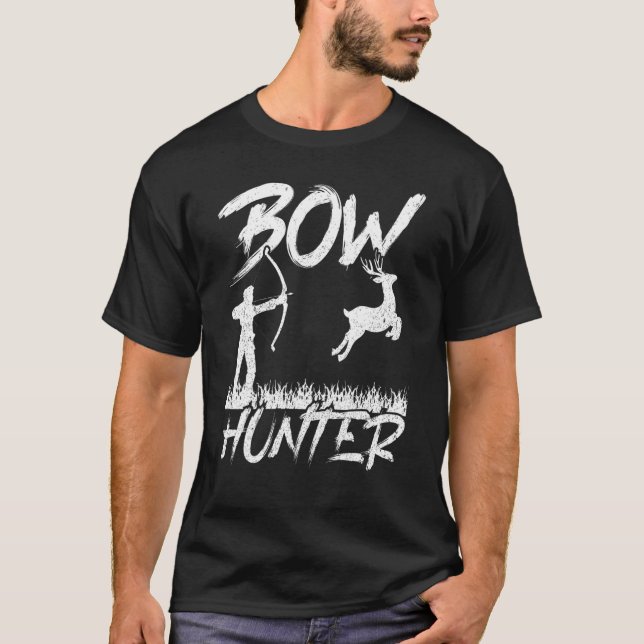 Bow Hunter Hunting Hunting Hunting Hunting T Shirt (Framsida)