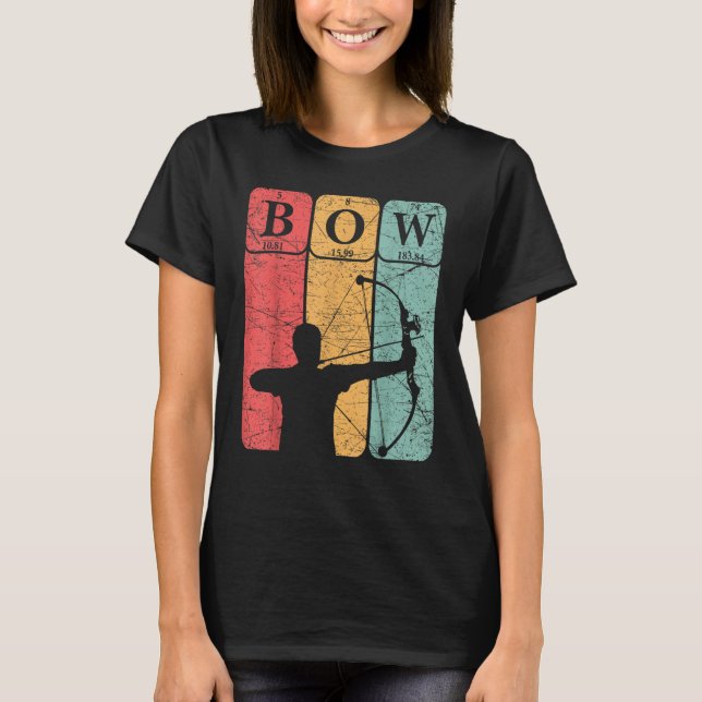Bow Hunter Periodic Bord Inslag Bow Hunting Arc T Shirt (Framsida)